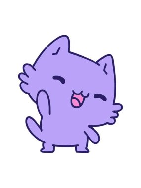 Şirin, mutlu bir kedinin çizgi filminin animasyonunu görüntüle