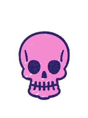 Ürkütücü Kafatası Tebeşiri Çizimi