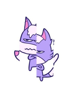 Rahatsız Kurt çizgi filminin bölünmüş hareket animasyonu