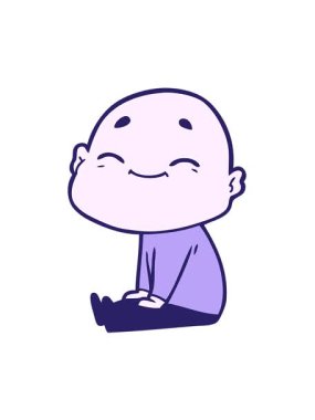 Mutlu çizgi film kel adamın hareketli animasyonu