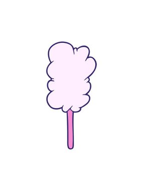 Çizgi film çubuğundaki pamuk helvanın hareketli baskısı