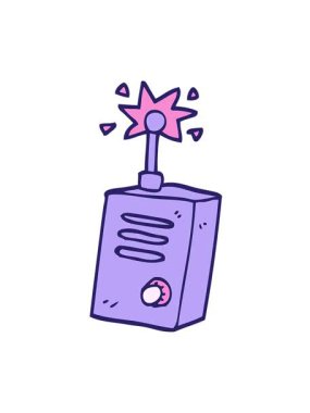 El çizimi çizgi film telsizinin hareketli animasyonunu oynat