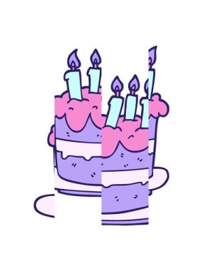 Doğumgünü pastasının bölünen animasyonu