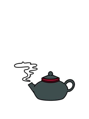 Japon çaydanlığının animasyonunu yeni demlenmiş