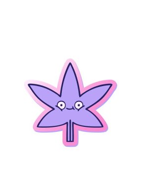 Yanıp sönen radyal çizgiler marihuana yaprağının çıkartmasının canlandırması