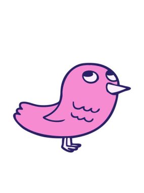 karikatür karalama bahçe kuşunun hareketli animasyonu