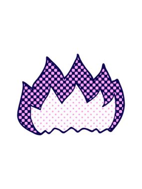 Çizgi film çizgi romanının neon ışık efekti sıcak alevin canlandırması