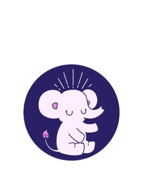 Tatlı bir fil dizaynının zıplama hareketi.