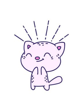 Dövme stili mutlu kedi animasyonunu bob ve duraklat