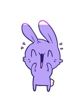 Sevimli çizgi film tavşan karalamalarının animasyonunu aç.