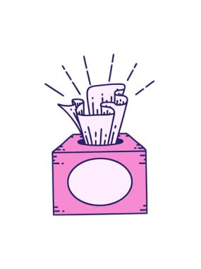 Geleneksel dövme stili mendil kutusunun hareketli canlandırması