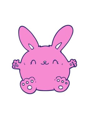 Çizgi film tavşan illüstrasyonunun pixelize etkisi