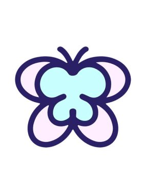 Kelebeğin basit cesur çiziminin hareketli animasyonu