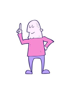 Çizgi filmdeki adamın hareket animasyonunu göster.