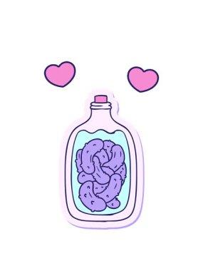 dönen kalp animasyonu el çizimi karikatür karalama kavanozu turşu turşusu.