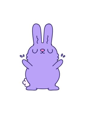 el çizimi garip çizgi film tavşanının basınçlı animasyonu