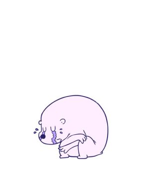 Kalkıp yüzen büyük sert kutup ayısının canlandırması ağlıyordu.