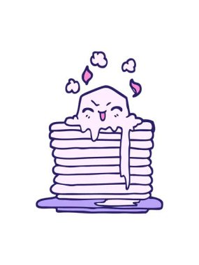 el çizimi çizgi film tereyağı kreplerin üzerinde erimesi animasyonunu bob ve duraklat