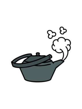 Geleneksel Japon çay demliğinin hareketli animasyonu.