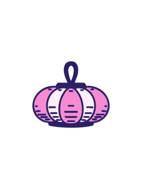 Asılan bir fenerin satış animasyonu. Geleneksel Japon gemisi.