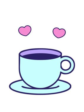 Bir fincan kahvenin geleneksel stiliyle dövmenin dönen kalp animasyonu