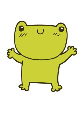 Komik bir kurbağa çizgi filminin renk değişimi