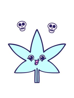 Bir sonbahar yaprağının sevimli çizgi filminin dönen kafatası animasyonu