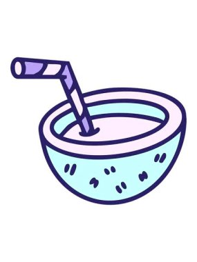 Brezilya Cocoloco Brezilya kokteyl çiziminin animasyonunu durdurup duraklat