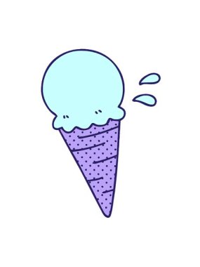 Çizgi roman tarzı vanilyalı dondurmanın titreşimli animasyonu