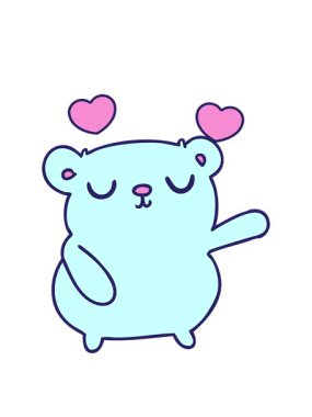 dönen kalpler serbest el animasyonu şirin bir ayının çizgi filmi