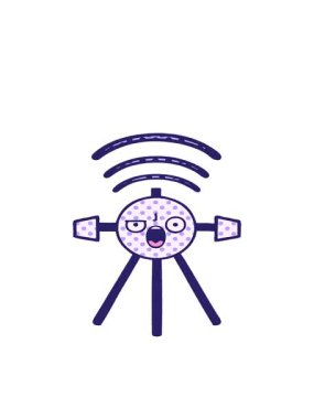 bir uydunun çizgi roman tarzı çizgi filminin hareketli animasyonu