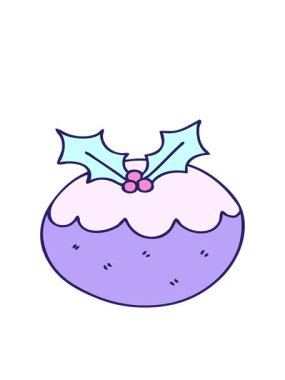 el çizimi çizgi film Noel pudinginin hareketli animasyonu