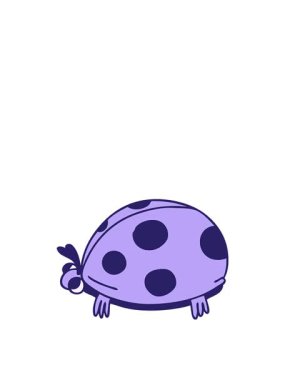 Garip çizgi film uğur böceğinin hareketli animasyonu