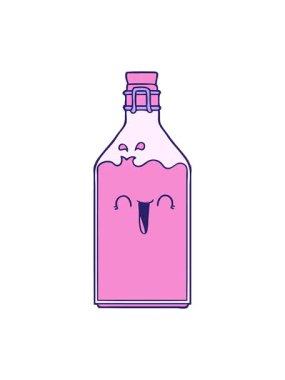 Titreyen hareketli eski meyve suyu şişesinin animasyonu