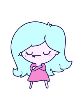 Kawaii kızının serbest çizim hareketli animasyonunu oynat