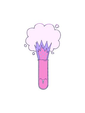 Test tüpündeki çizgi film kimyasallarının animasyonunu güçlendir