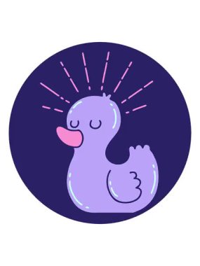 Dövme stili plastik ördeğin titreyen hareketli animasyonu