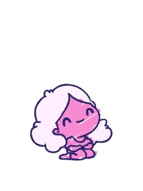 Mutlu Kadın Chalky Çiziminin zıplama hareketi animasyonu