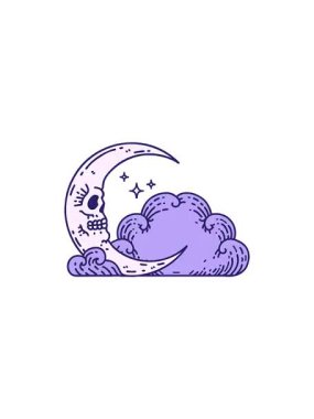 Kafatasındaki hilal ve bulutların göz alıcı satış animasyonları