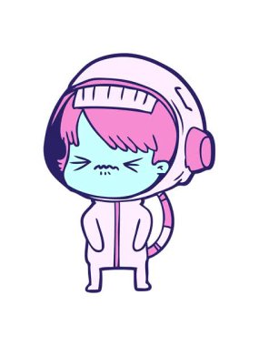 Kızgın dizayn uzay kızının hareketlerini salla ve durdur