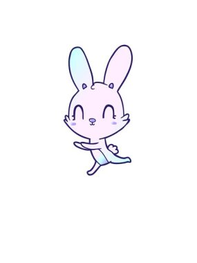 Sevimli çizgi film tavşanının yükselişi ve yüzüşü