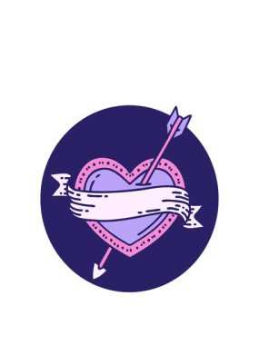 ok kalp ve bayrağın ikonik dövme tarzının animasyonunu genişletiyor