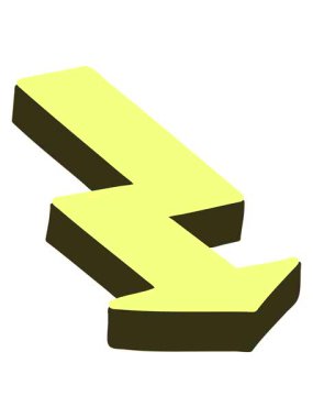 Oku işaret eden çizgi film elemanının renk canlandırması değişiyor