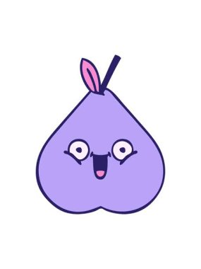 yeşil armut çiziminin karikatürünün efekt canlandırması