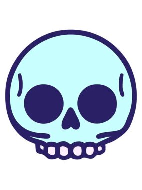 Kafatasının parlak parlak renk ile canlandırma efektini göster