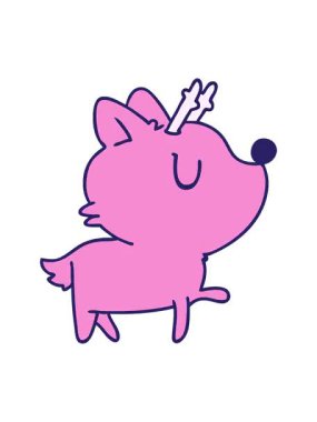 Kawaii 'nin tatlı geyik resimlerinin titreyen animasyonu.