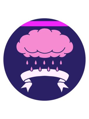 bir bulut yağmuru pankartıyla dövme stili simgesinin canlandırmasını güçlendir