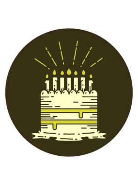 Dövme stili doğum günü pastasının renk canlandırması