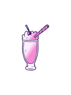 karikatür milkshake tasarımının radyoaktif parlayan animasyonu