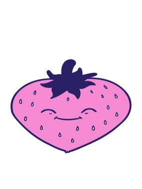 Çilek çizgi film tasarımının hareketli animasyonu